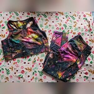 Torrid Galaxy Print Sports Bra and Leggings Set